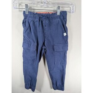Tommy Bahama Boys Navy Blue Cargo Jogger Pants Size XS 4 Elastic Waist Marlin